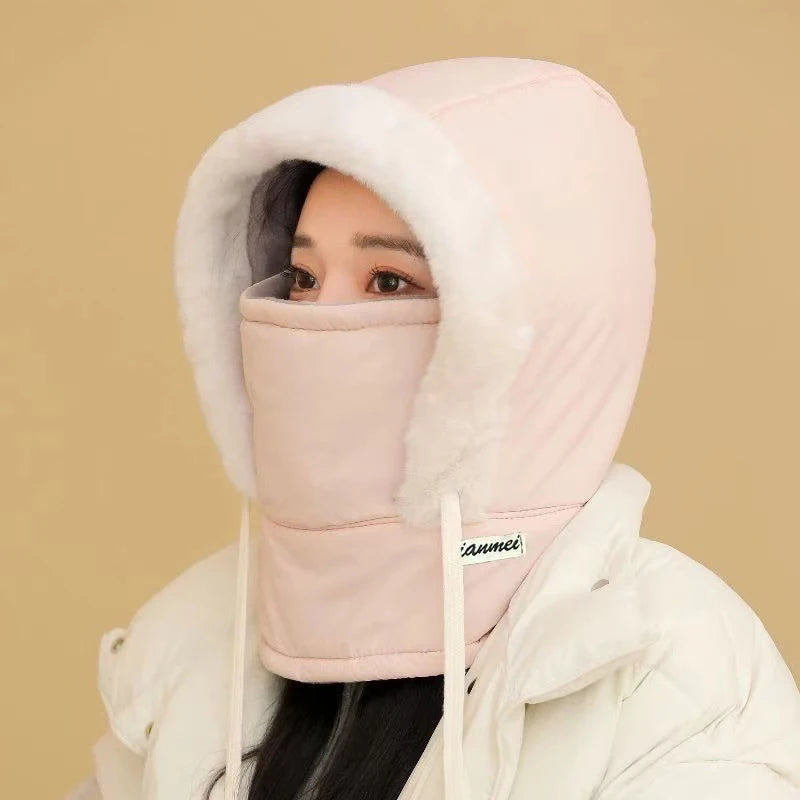 3-in-1 Thermal Balaclava Windproof Ski Face Mask & Neck Warmer Winter Balaclava Hat QXL pink