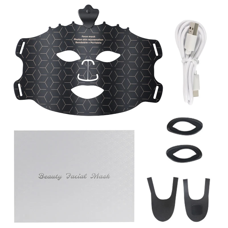 7-Color LED Light Therapy Silicone Face Mask | Skin Rejuvenation LED Face Mask QXL