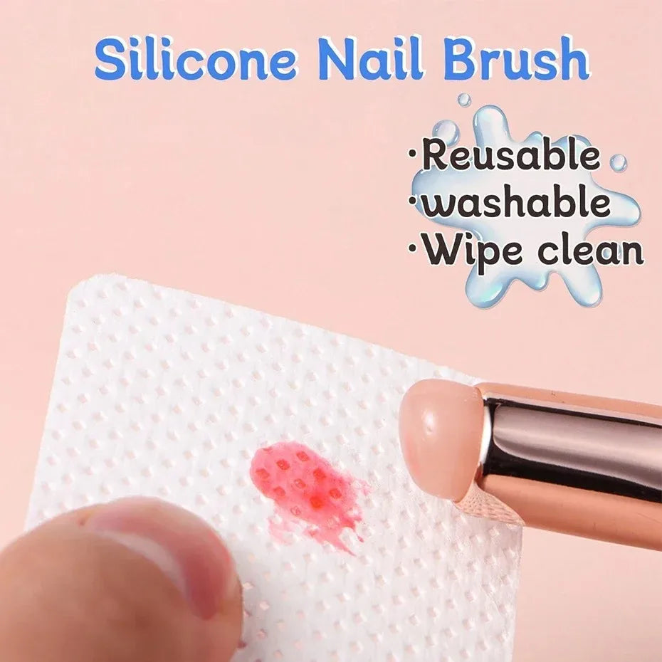 Silicone Lip Brush with Cap | Round Head Makeup Applicator Silicone Lip Brush QXL