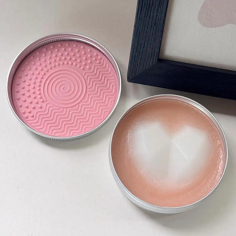 Solid Soap Makeup Brush & Sponge Cleaner + Silicone Pad Brush Cleaning Soap QXL Osmanthus White Tea