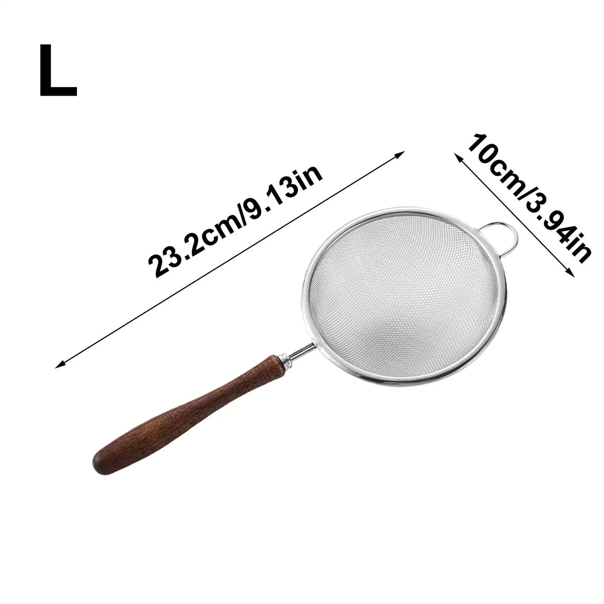 Fine Mesh Strainer Stainless Steel & Walnut Handle | 3 Sizes Mesh Strainer QXL