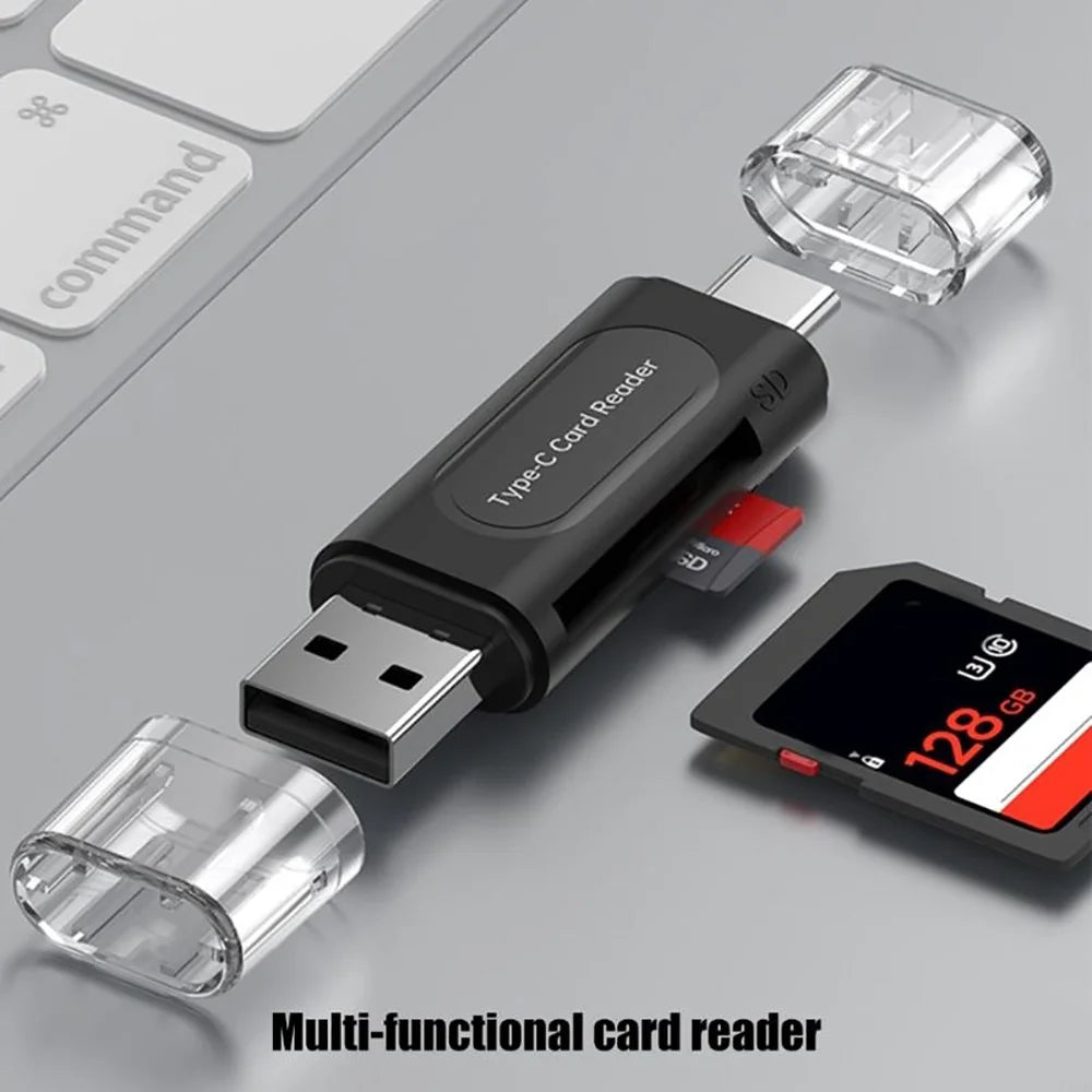 4-in-1 USB Type-C Card Reader – SD, TF & Memory Stick USB Card Reader QXL