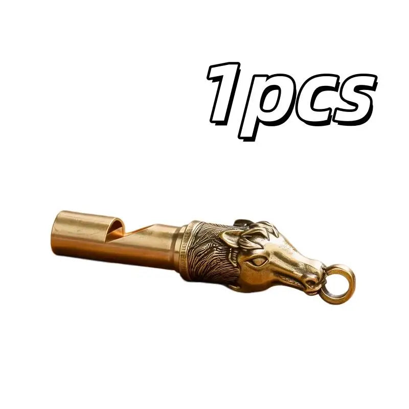 Brass Horse Whistle | High-Pitch Emergency Signal Outdoor Emergency Signal Whistle QXL 1pcs