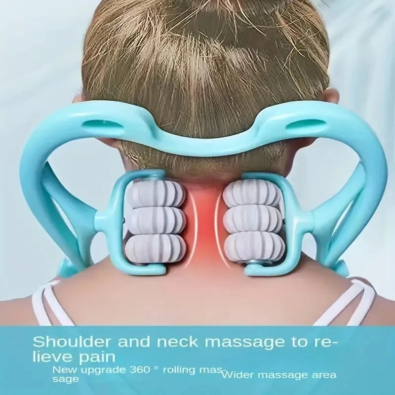 6-Wheel Manual Neck Kneading Massager | Clip-On Roller Tool Manual Neck Massager QXL