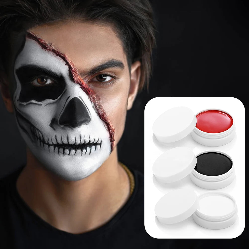Black White Red Oil-Based Face & Body Paint Palette 30g Face & Body Paint QXL