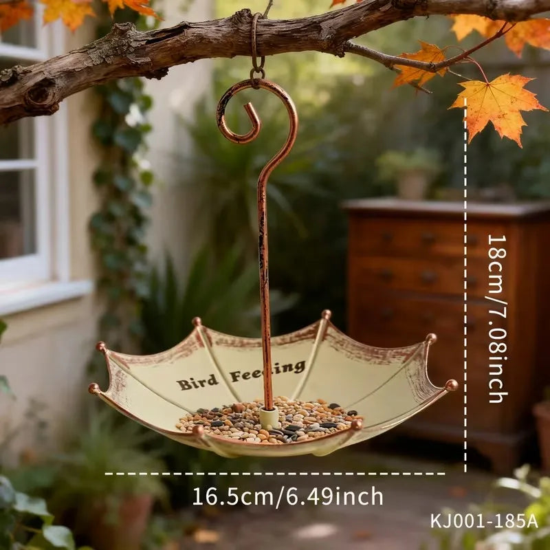 Umbrella Hanging Bird Feeder & Bath – Plastic Tray for Garden Hanging Bird Feeder QXL