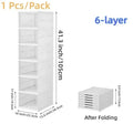 6-Layer Stackable Transparent Shoe Storage Box Organizer Shoe Storage Organizer QXL 6 layers -6