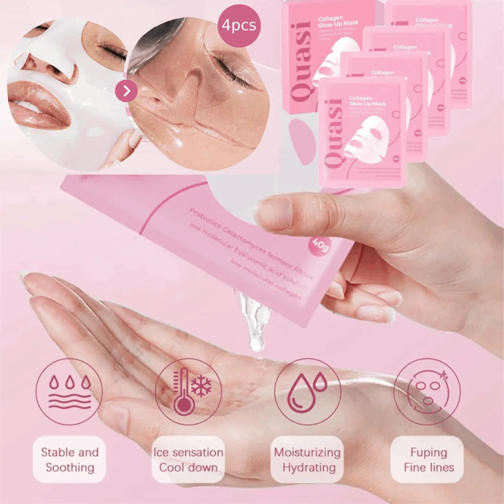 4-Pack Collagen Overnight Face Mask – Hydrating & Brightening Overnight Face Mask QXL