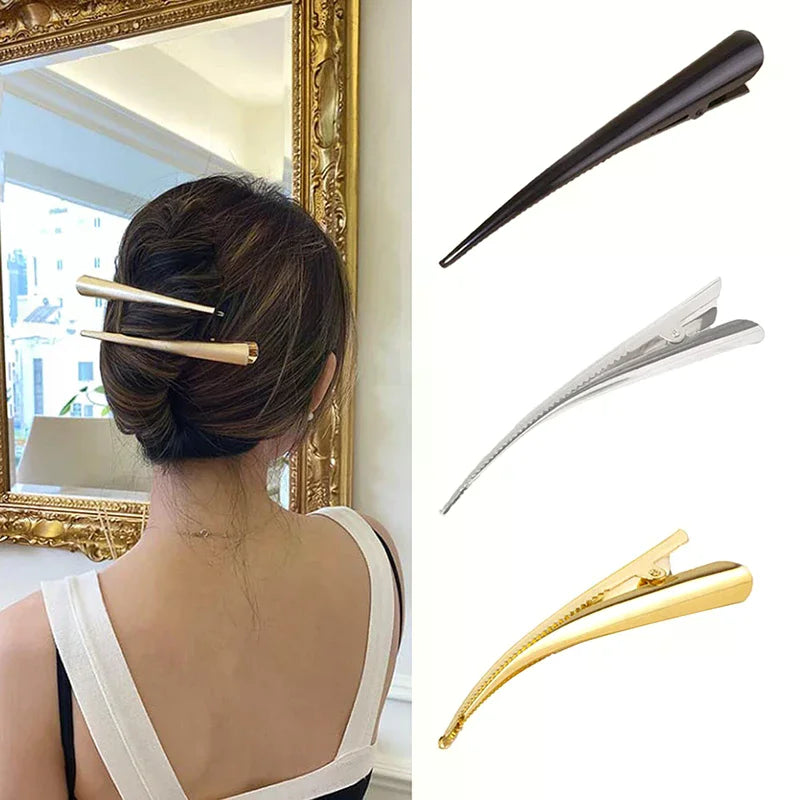 Long Metal Duckbill Hair Clips | Salon Styling Clamps 5/10pcs Metal Hair Clips QXL