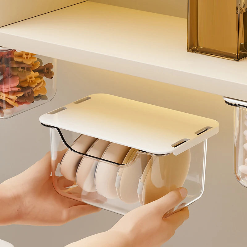 Transparent Pull-Out Drawer Storage Box for Bathroom Cabinet Bathroom Storage Box QXL
