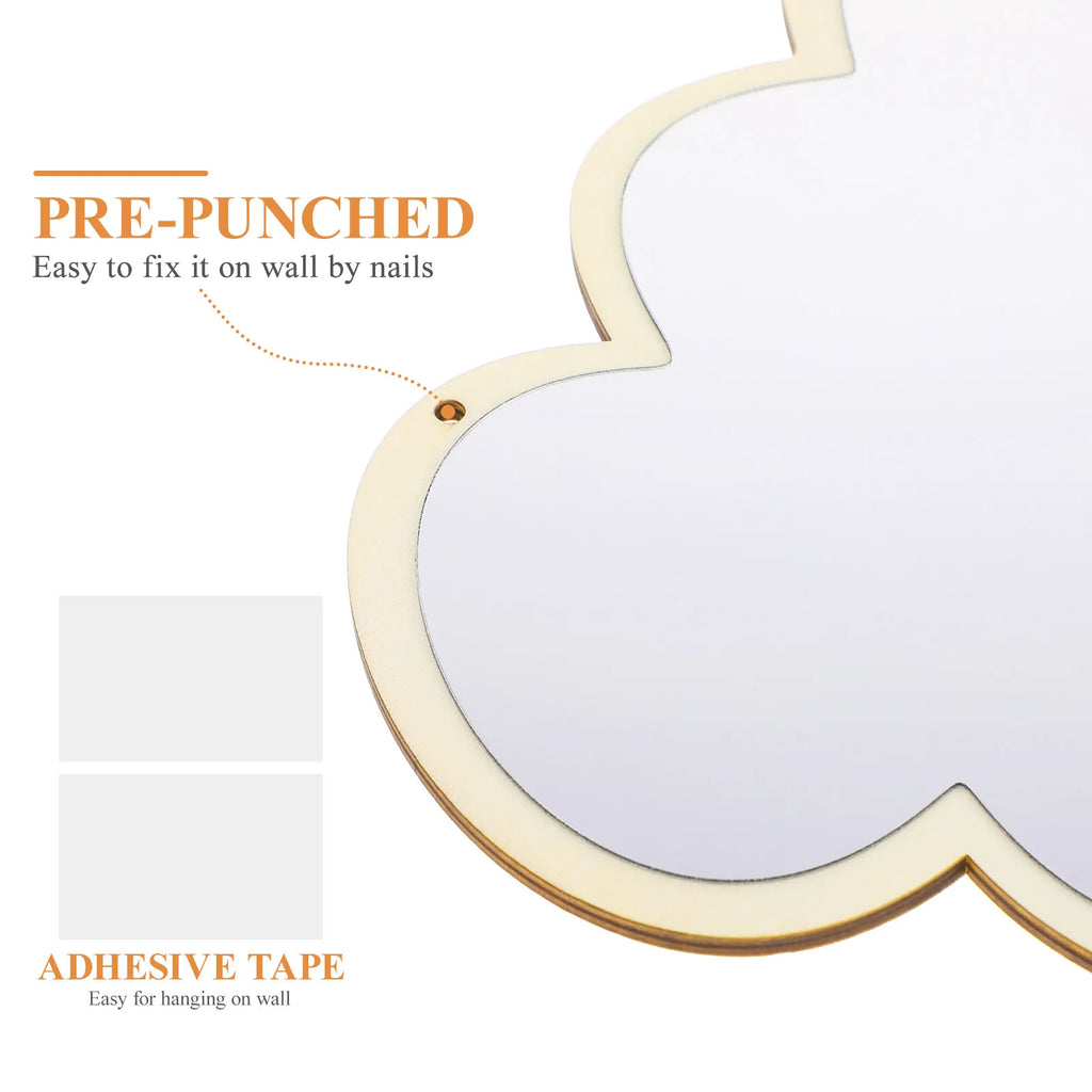 Cloud Shape Acrylic Kids Wall Mirror | Punch-Free & Shatterproof Decorative Wall Mirror QXL
