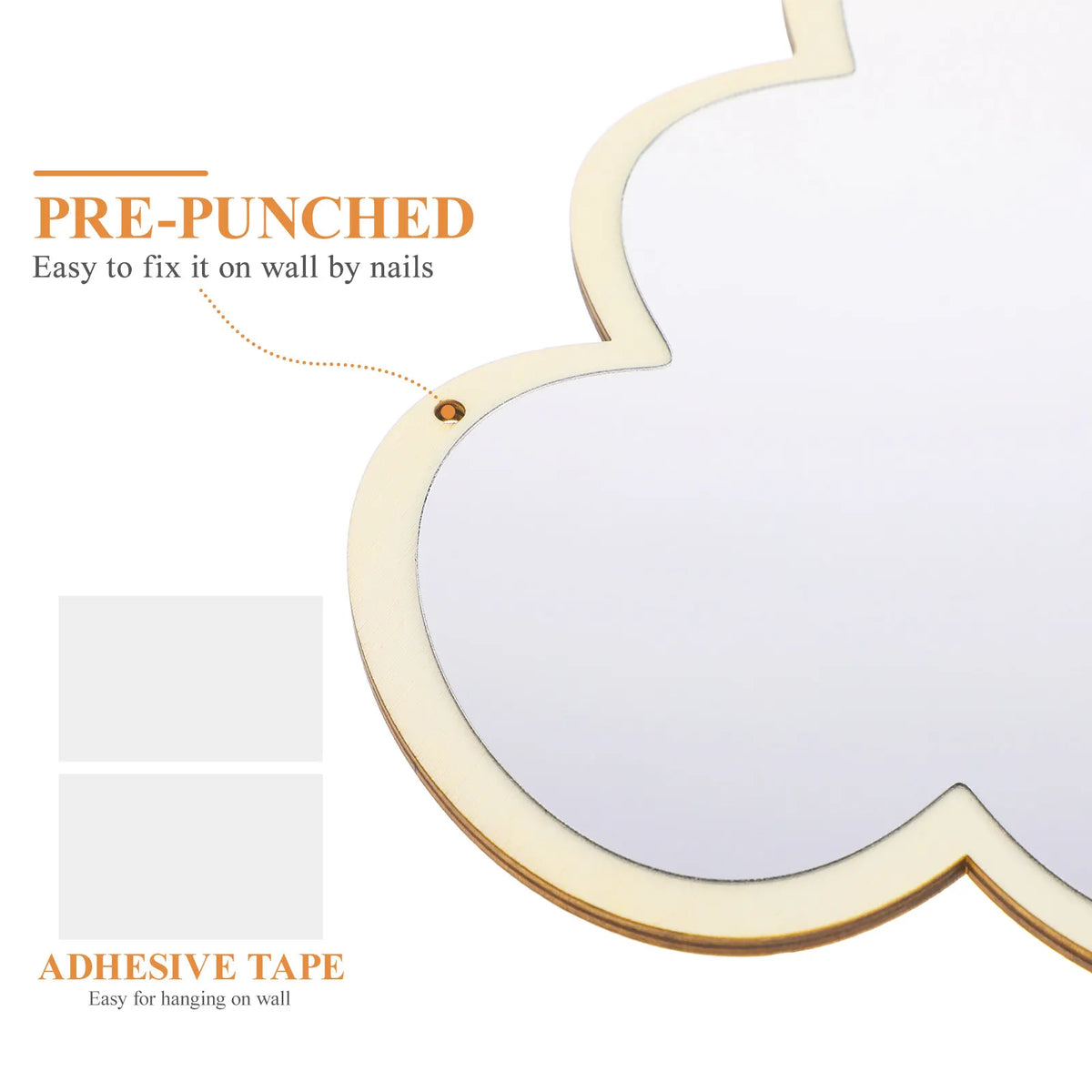 Cloud Shape Acrylic Kids Wall Mirror | Punch-Free & Shatterproof Decorative Wall Mirror QXL