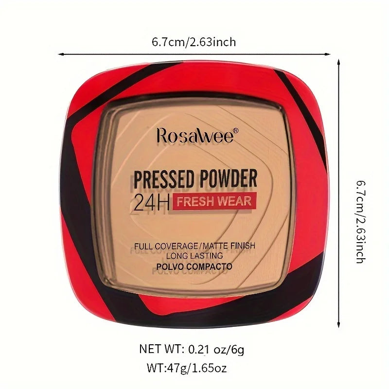 Rosawee Full Coverage Pressed Powder Foundation 24H Matte Pressed Powder Foundation QXL