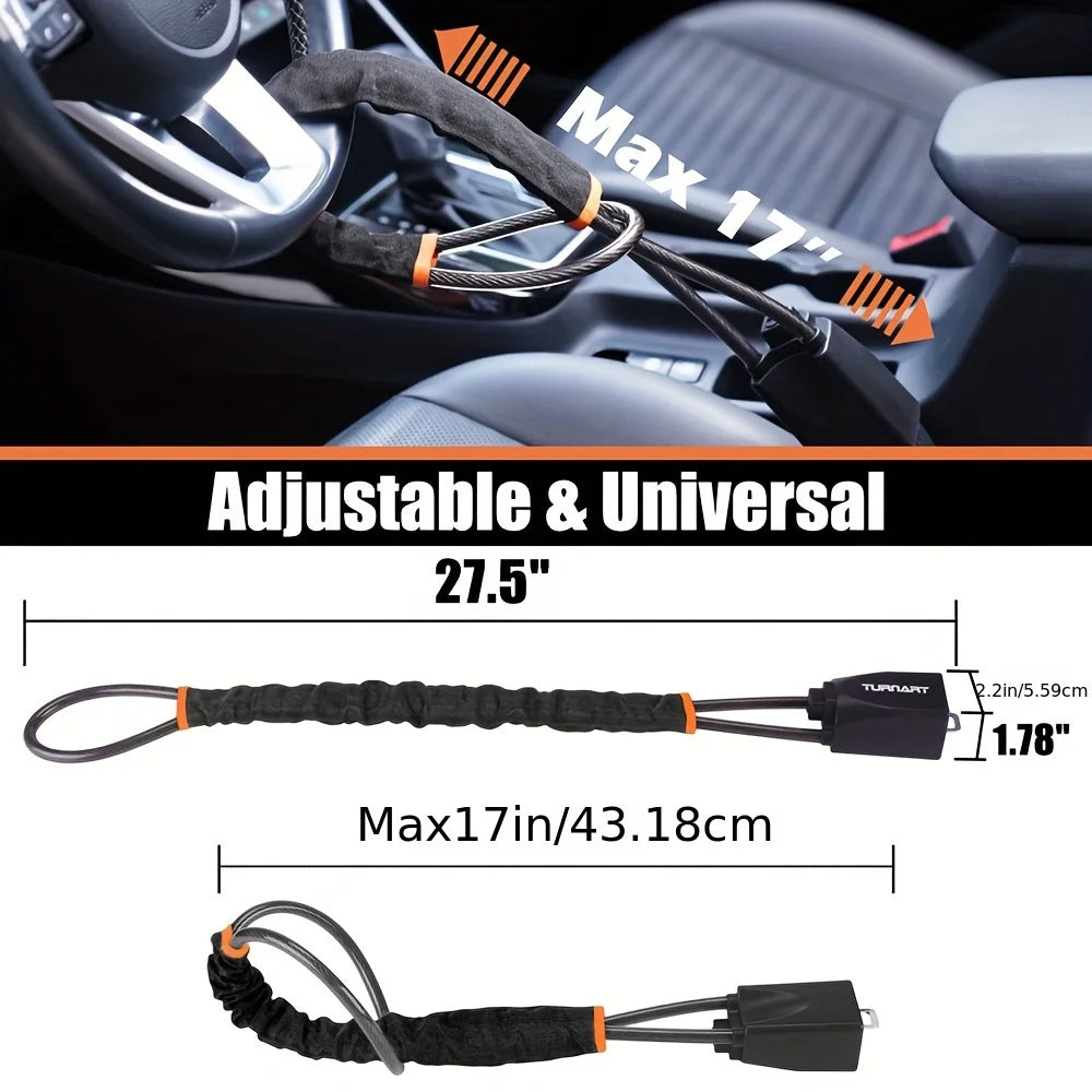 Car Steering Wheel Cable Lock | Anti-Theft Security 4 Colors Steering Wheel Lock QXL