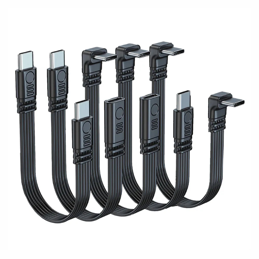 90° USB-C Extension Cable 45W Fast Charging 480Mbps Data USB-C Extension Cable QXL