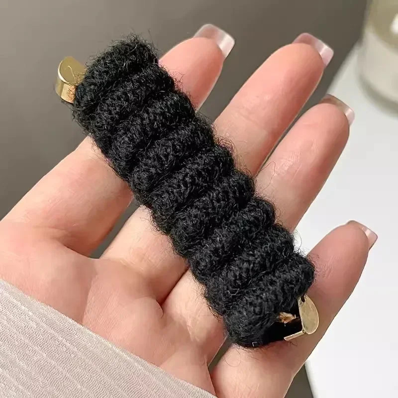 Colorful Telephone Wire Hair Tie | Coil Ponytail Holder Hair Tie QXL L0235 black