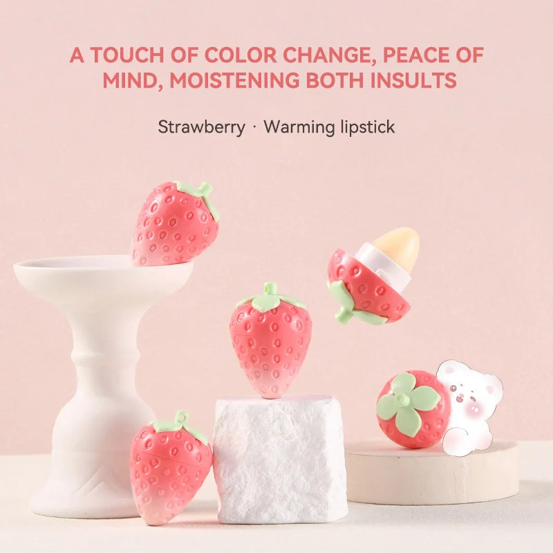 Strawberry Temperature-Changing Lip Balm – Hydrating & Softening Tinted Lip Balm QXL