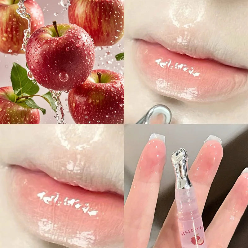 8-Color Hydrating Lip Gloss Essence | Moisturizing Tinted Lip Tinted Lip Gloss QXL 1 Strawberry flavor