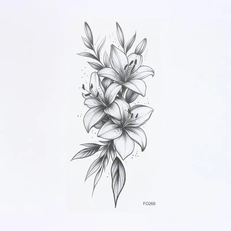 Flower Temporary Tattoo Sticker | Waterproof, Lasts 15 Days Temporary Tattoo Sticker QXL
