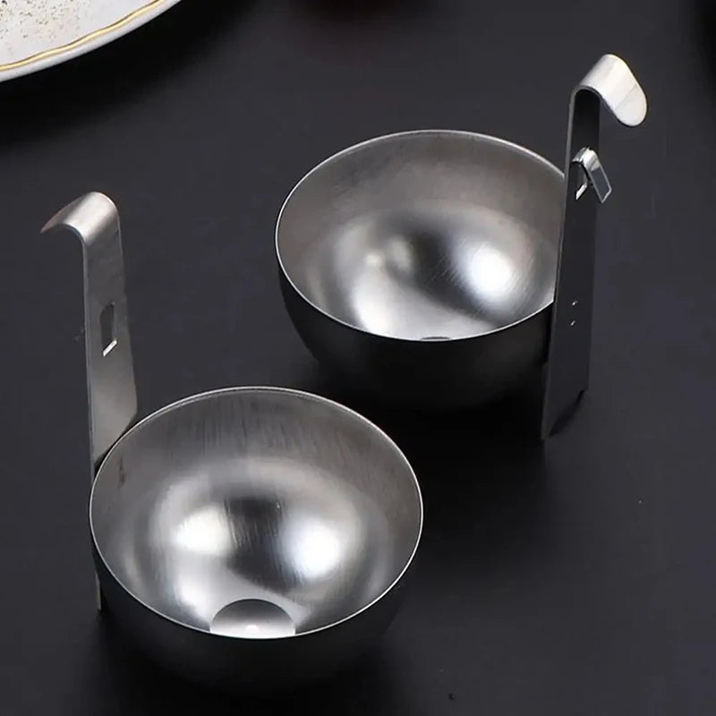 Stainless Steel Egg Poacher Cup | Non-Stick Double-Hook Egg Poacher Cup QXL
