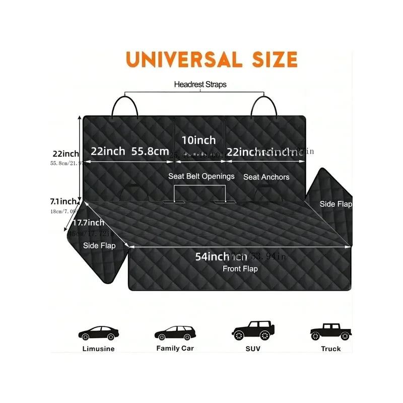 Waterproof Nonslip Car Back Seat Dog Cover | Pet Protector Mat Pet Car Seat Cover QXL