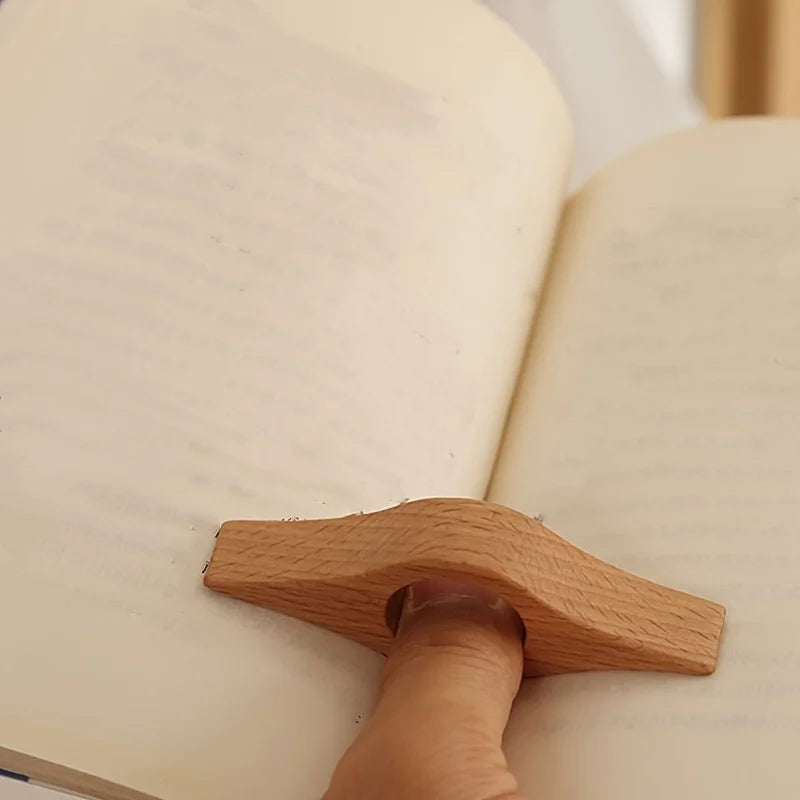 Polished Wooden Thumb Bookmark | One-Handed Page Turner Wooden Thumb Bookmark QXL