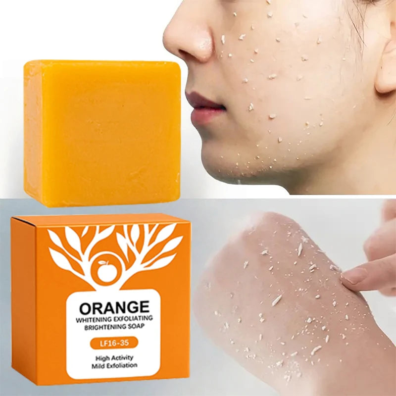 Orange Enzyme Exfoliating Brightening Soap Bar 100g – Face & Body Brightening Soap Bar QXL Orange Soap 100g