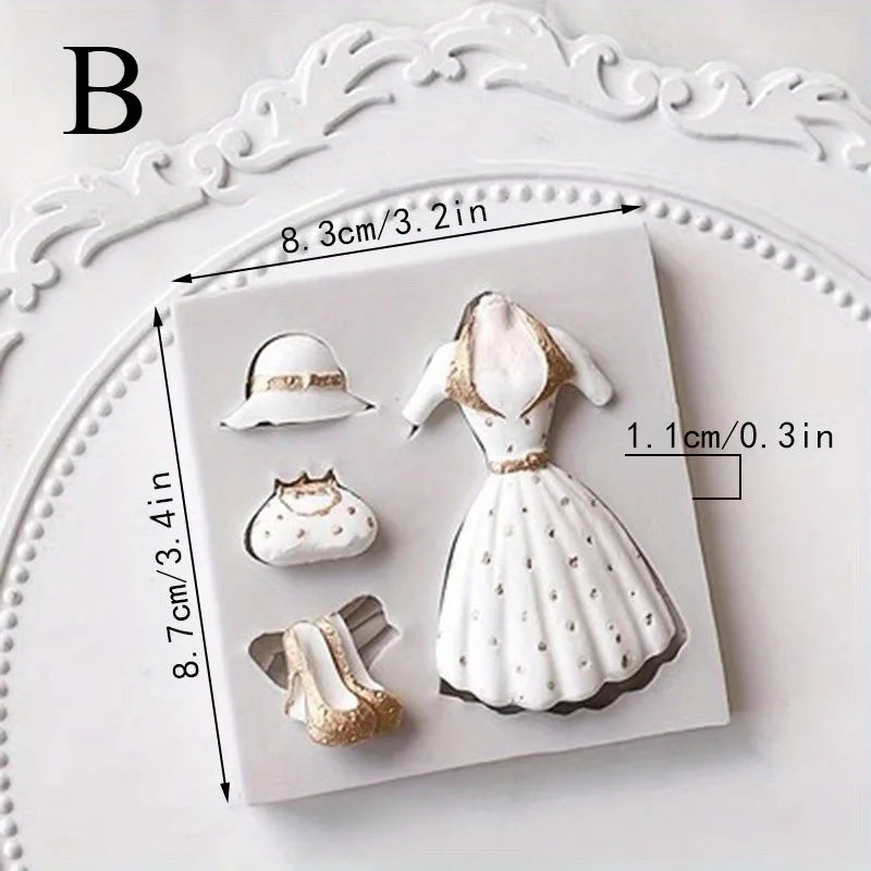 Princess Dress Silicone Fondant Mold | Cake Decoration Tool Fondant Cake Mold QXL