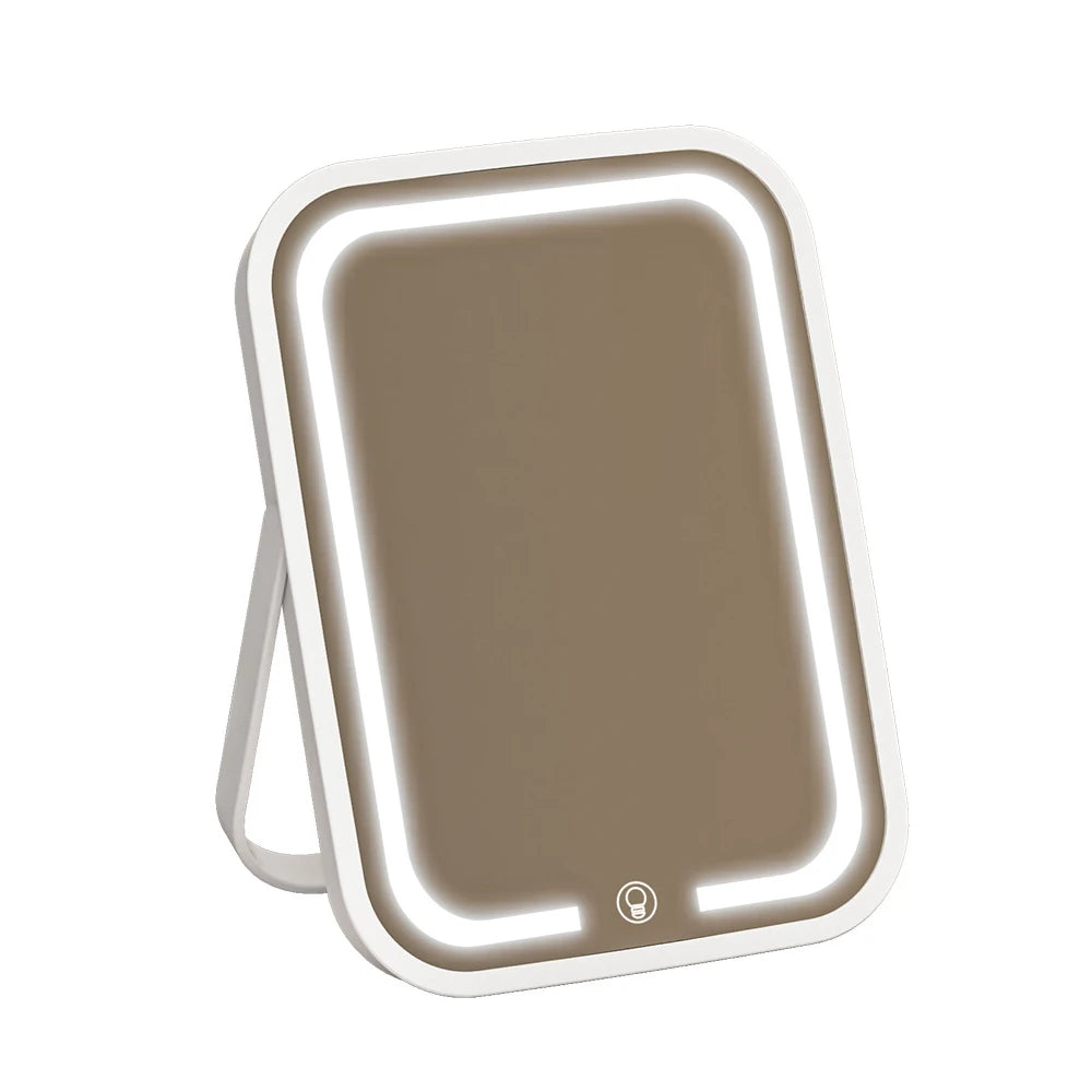 Portable LED Vanity Mirror Dimmable Touch Screen | Travel Mirror LED Makeup Mirror QXL WHITE