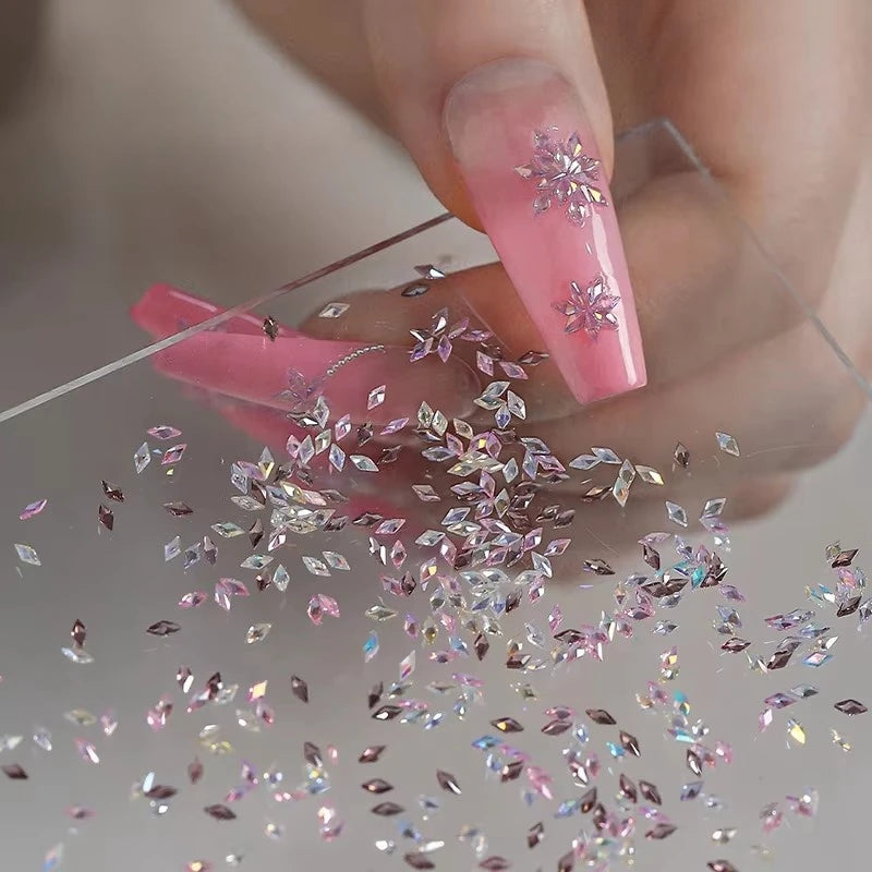 5A Aurora Zircon Nail Rhinestones | 50pc Mixed Shapes Charms Nail Art Rhinestones QXL
