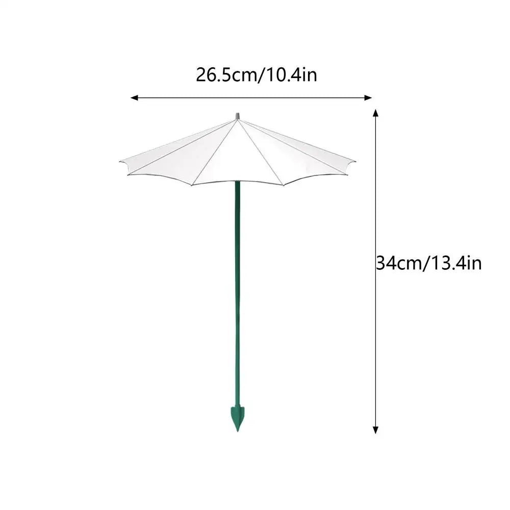 3-Pack Mini Plant Shade Umbrellas with Stakes | 26.5cm Garden Garden Plant Umbrella QXL White 34cm
