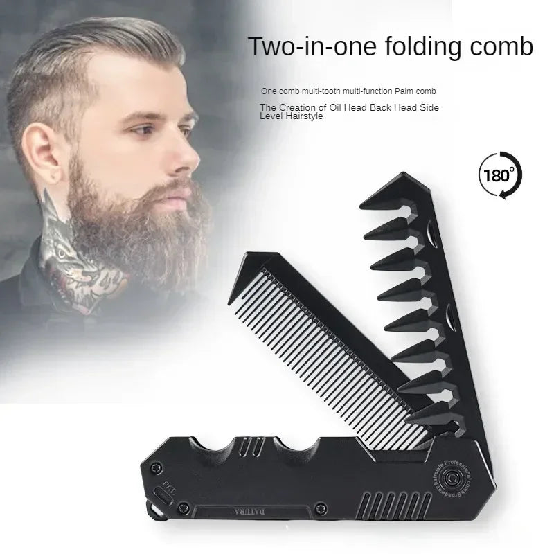 Men's Folding Pocket Comb – Wide & Fine Tooth Beard Styler Folding Pocket Comb QXL