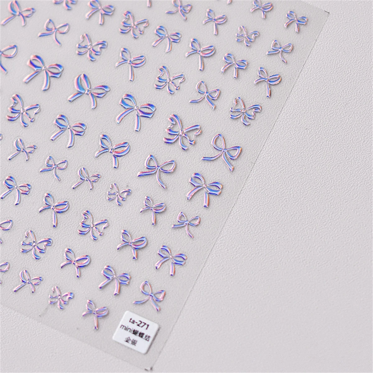 5D Bronzing Bow Nail Art Stickers | Gold Silver Kawaii Decals Nail Art Stickers QXL
