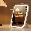 LED Makeup Mirror 3-Color Touch Screen | USB Charging Desktop LED Makeup Mirror QXL White