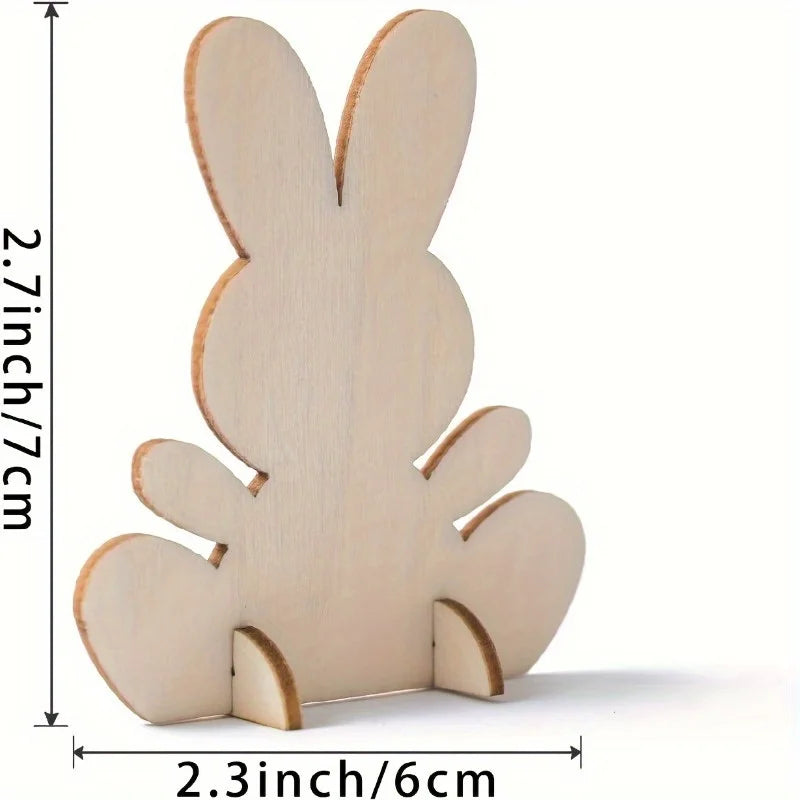 Unfinished 3D Wooden Easter Rabbit Bracket | DIY Craft Décor Wooden Craft Blank QXL