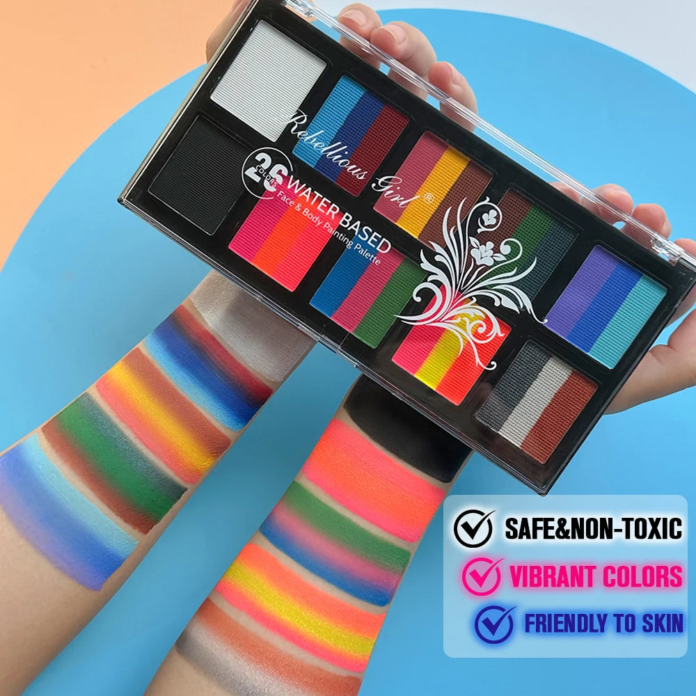 26-Color UV Neon Face & Body Paint | Halloween Party Kit Face & Body Paint QXL