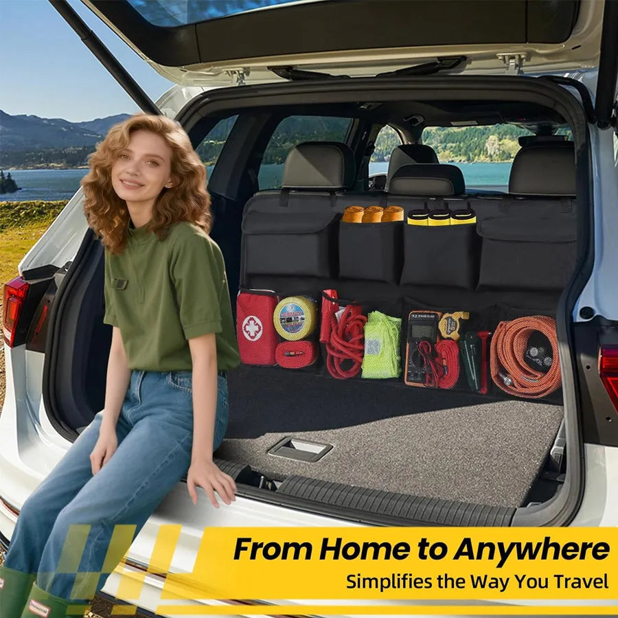 Large Car Trunk Organizer | 8-Pocket SUV Storage Bag Car Trunk Organizer QXL