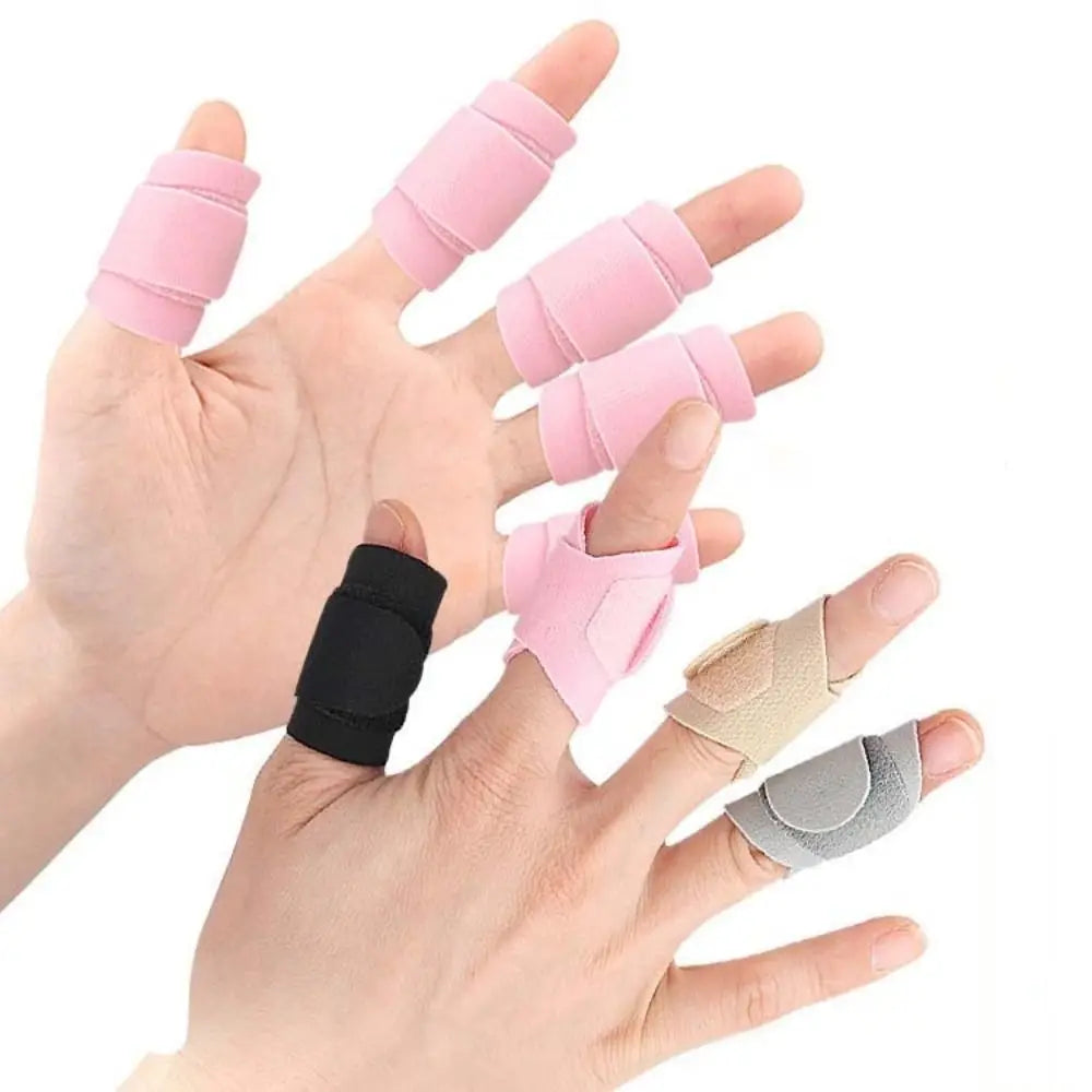 6-Pack Elastic Finger Guard Sleeve & Adjustable Splint Brace Finger Support Brace QXL