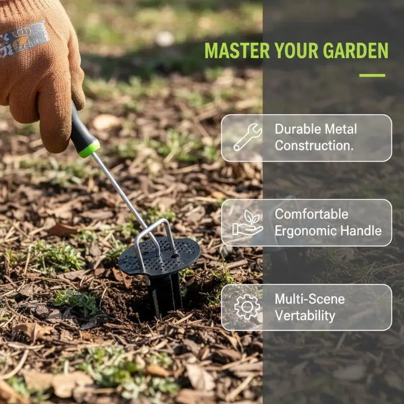 Handheld U-Shape Metal Weeding & Soil Aerator Hook Tool Garden Hand Tool QXL