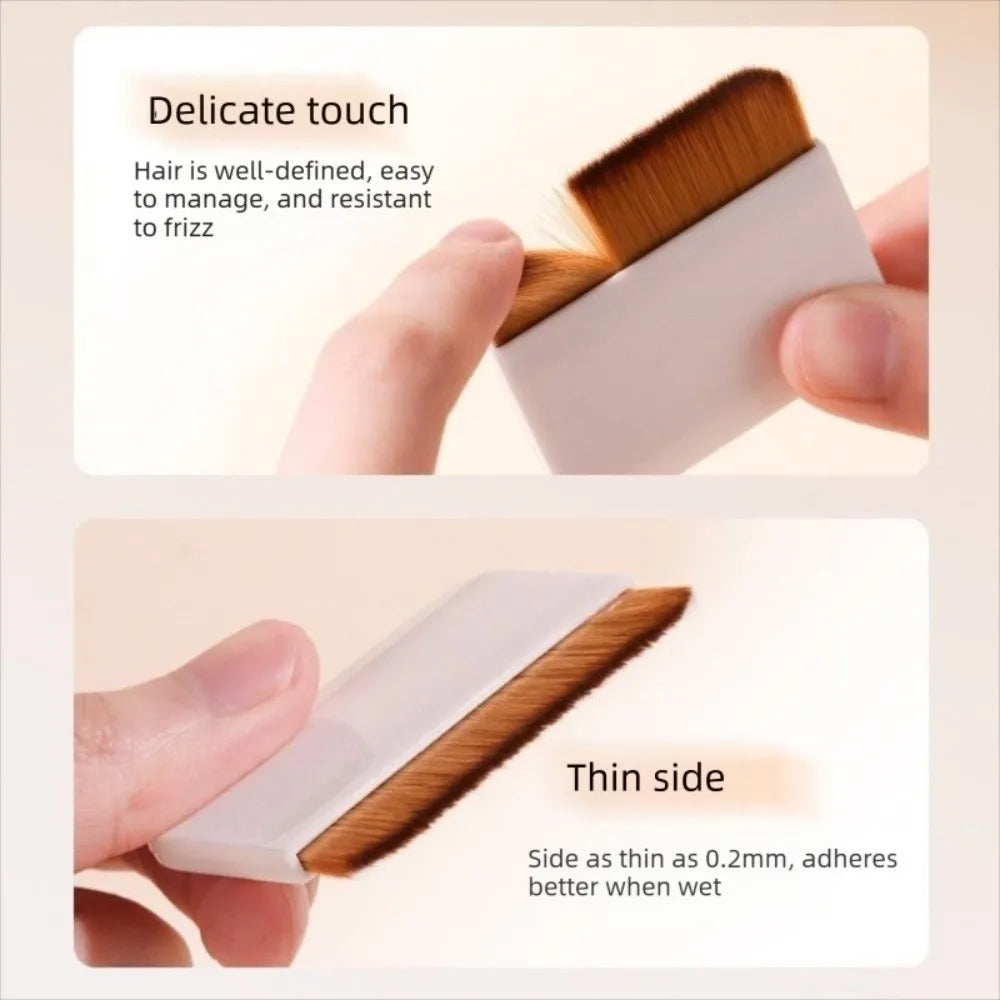 2-in-1 Compact Foundation Brush Set with Mirror Box | Flat-Head Foundation Brush Set QXL