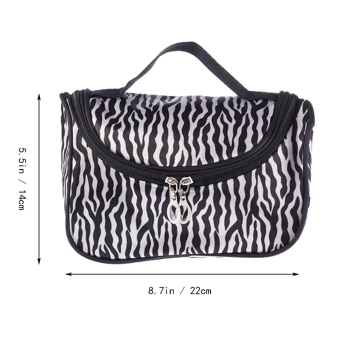Zebra Print Nylon Makeup Bag | Travel Organizer for Women Makeup Travel Bag QXL