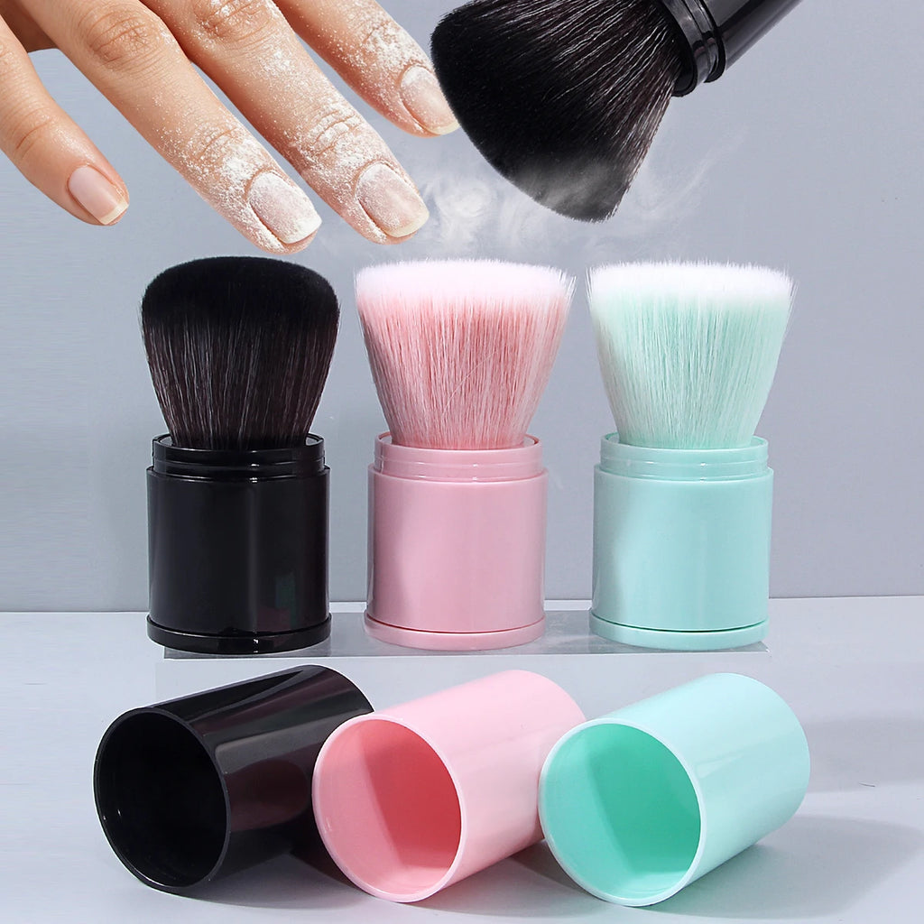 Portable Nail Dust Brush with Cover | Soft Fluffy Bristles Nail Dust Brush QXL