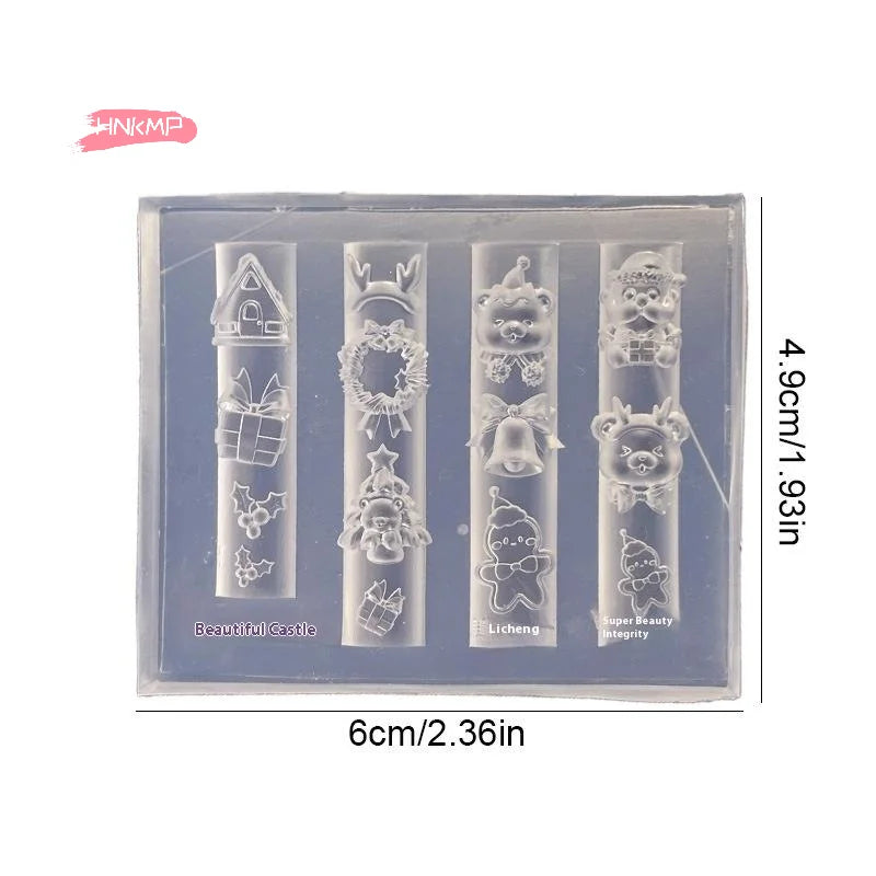 3D Christmas Silicone Nail Art Mold – Santa, Snowman & Tree Silicone Nail Mold QXL