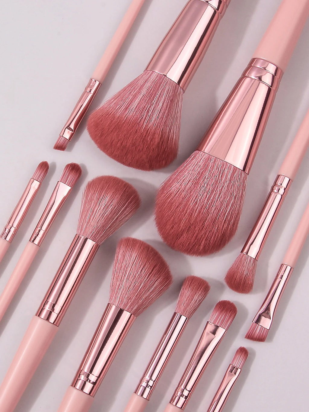 13-Piece Makeup Brush Set with Portable Envelope Bag – Pink Makeup Brush Set QXL