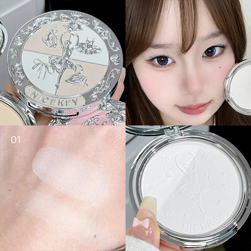NICEKEY 3-Color Pressed Setting Powder | Matte Oil Control Pressed Setting Powder QXL 01