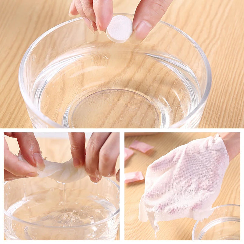 Compressed Disposable Face Towels – 100% Cotton | 50 & 250 Pack Disposable Face Towels QXL