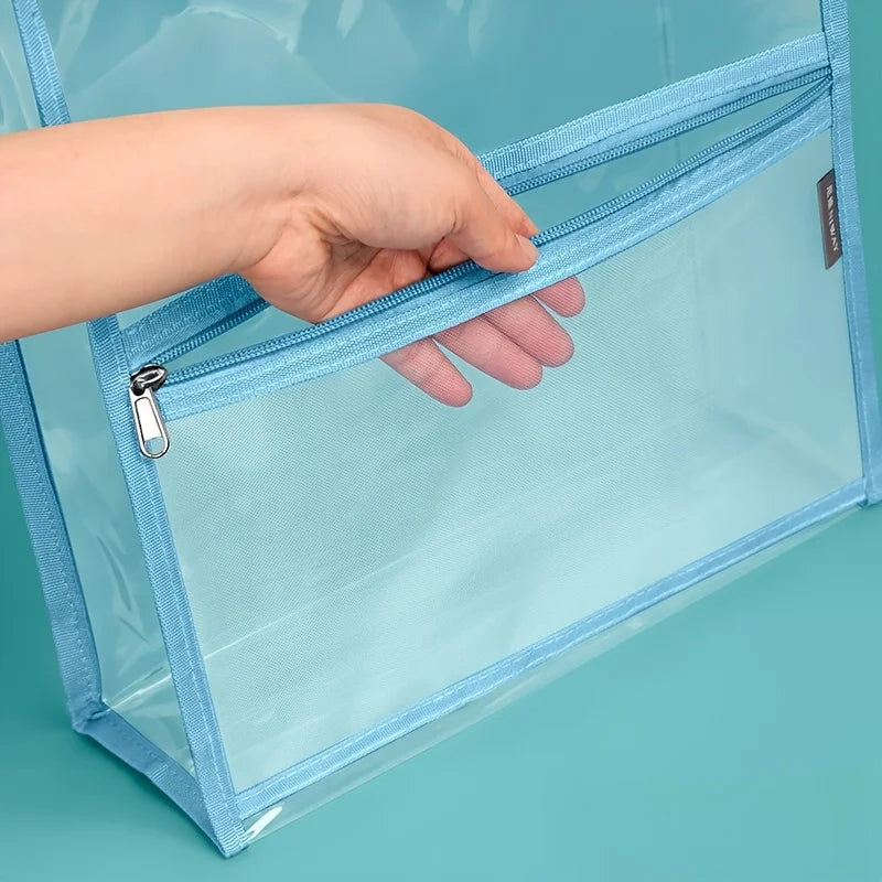 Transparent A4 File Bag | Foldable Document Organizer Document File Bag QXL