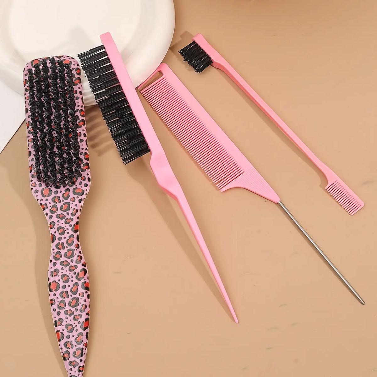 Curl Defining Brush Set | Edge Control, Teasing & Slick Back Hair Brush Set QXL