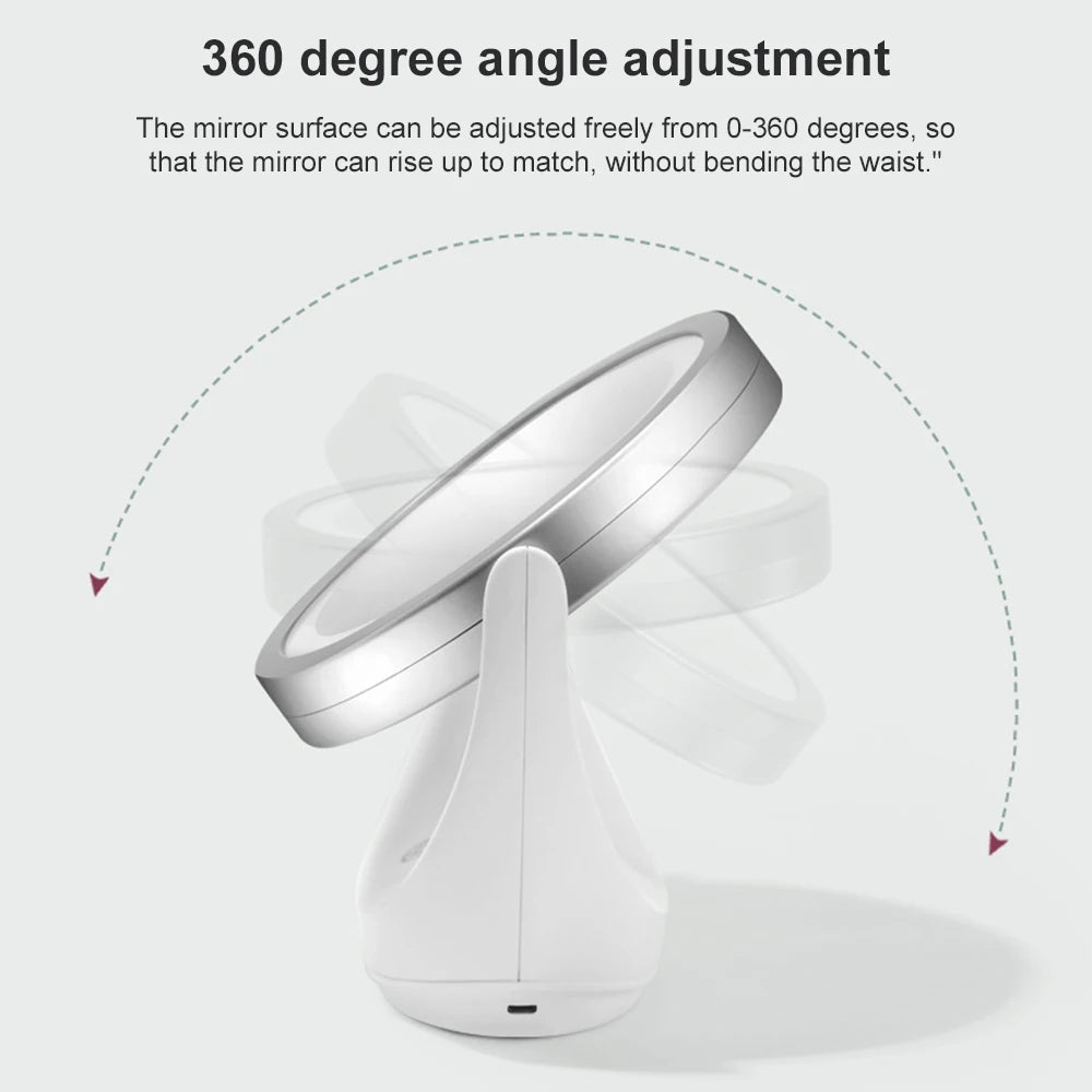 360° LED Vanity Mirror | Double-Sided 5X Magnification, 3 Lights LED Vanity Mirror QXL