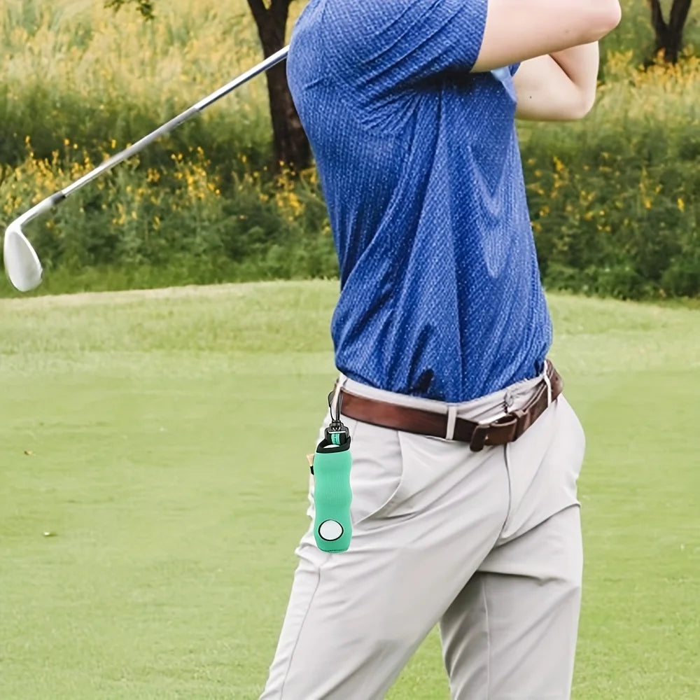 Golf Ball & Tee Waist Holder with Keychain Clip | Hands-Free Golf Accessories QXL